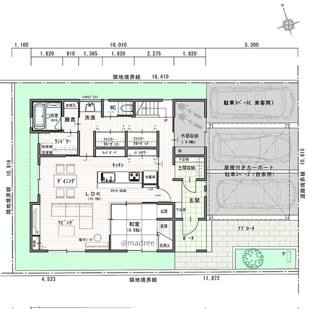 短く繋がる回遊動線で、効率良く家事が片付く家