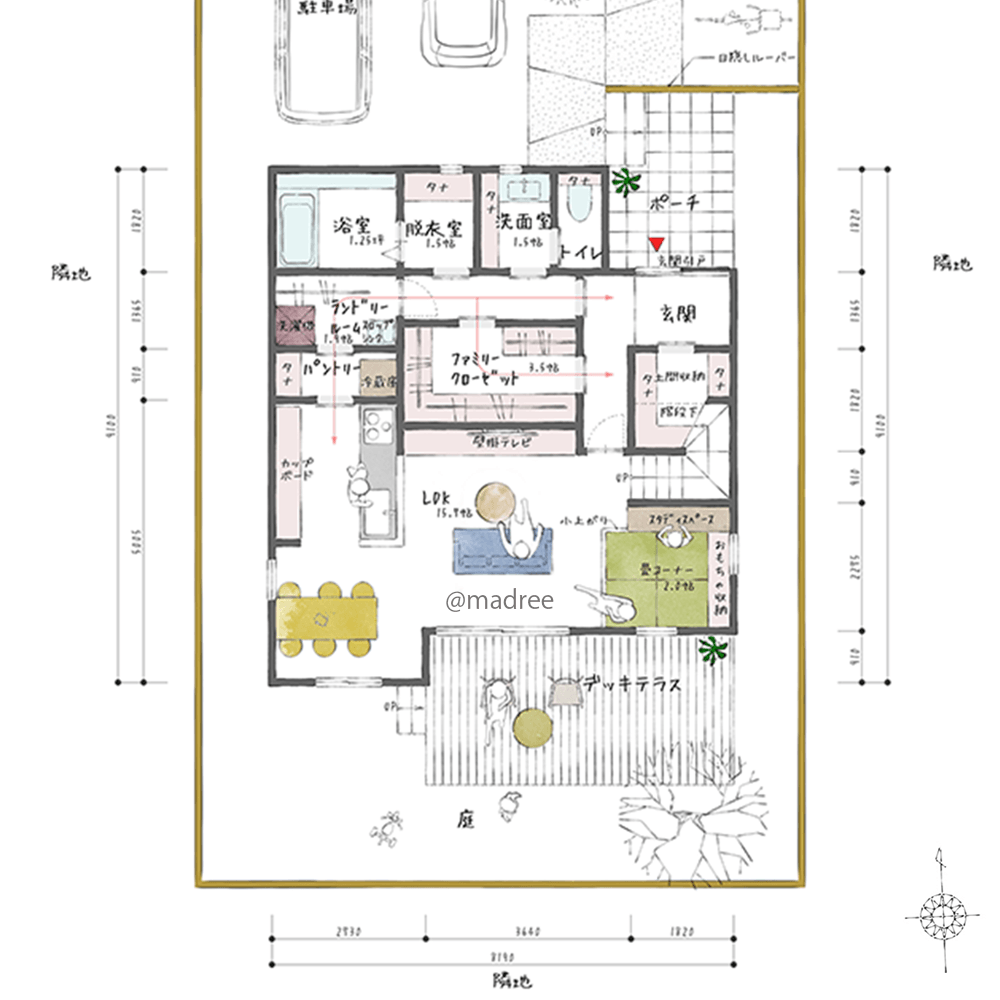ファミクロ中心の回遊動線で、並行家事捗るワンオペママ応援の家