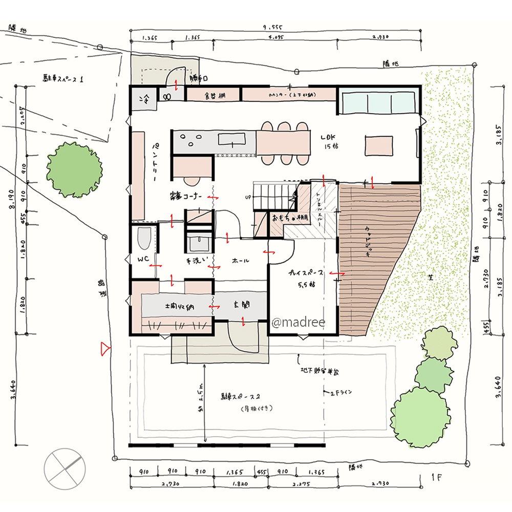 視線を気にせず2階でお風呂、水廻りを集約したスムーズ家事動線の家