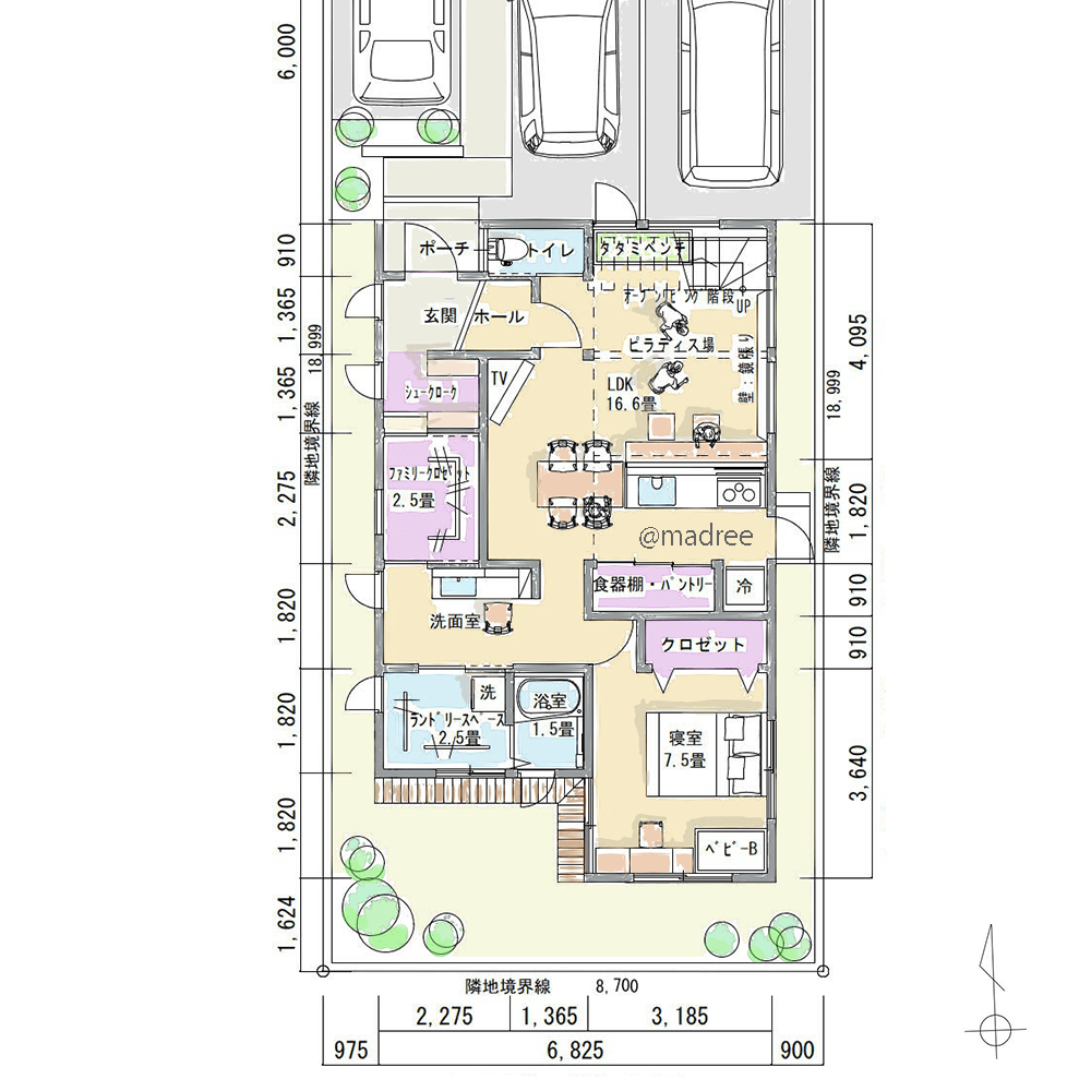 ゾーンを分けて過ごしやすく、プライベート守る自宅教室を見据えた家