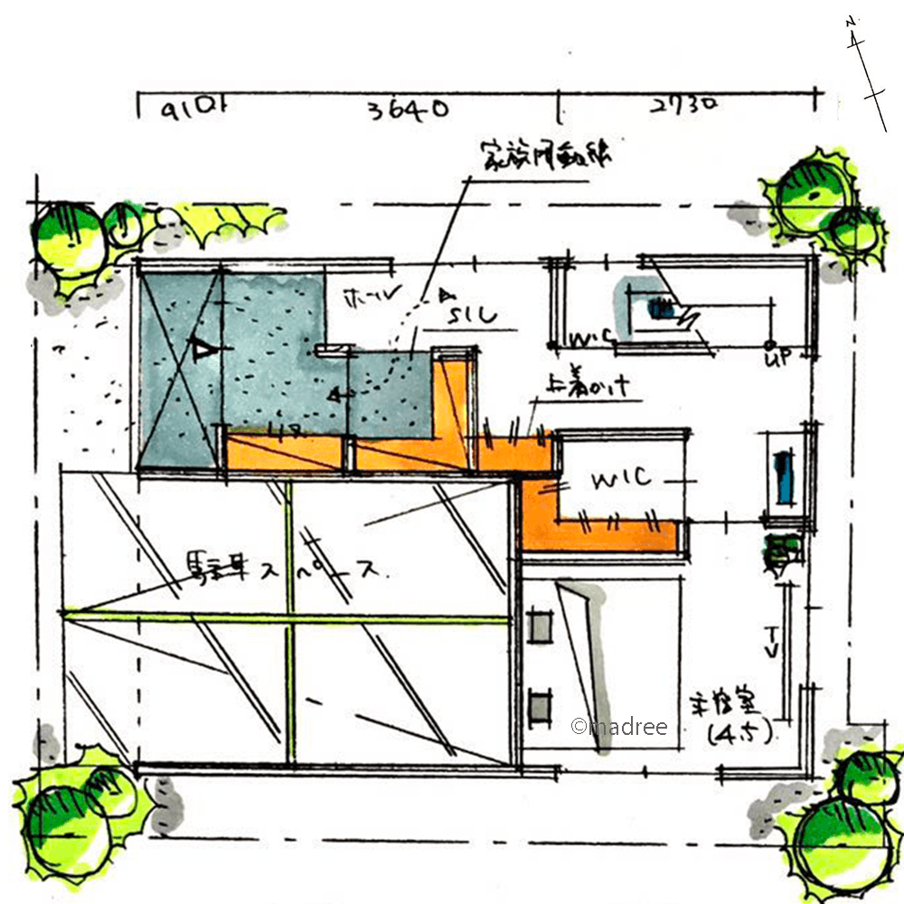 屋根より高い開放的な家族スペース、視線を気にせず屋上でのびのび過ごす家