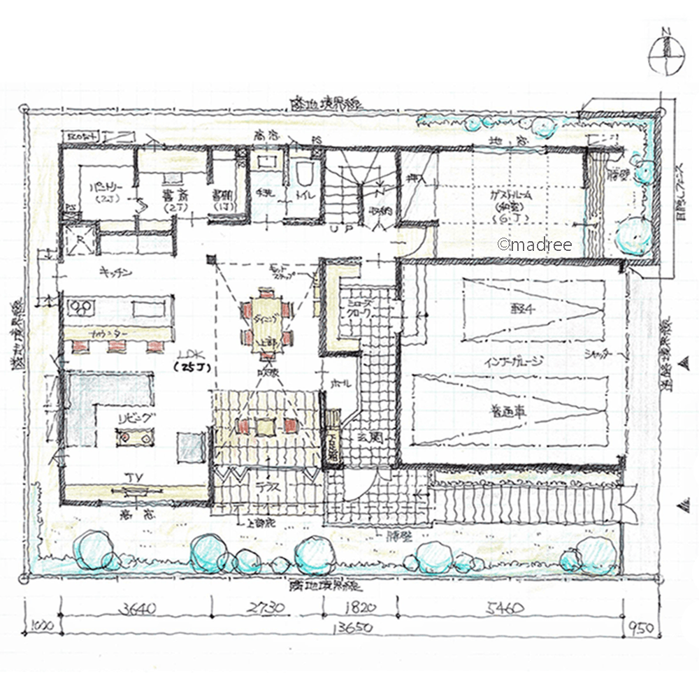家族や友人と楽しく体を動かす、賑やかな声響く大吹抜の3階建住宅