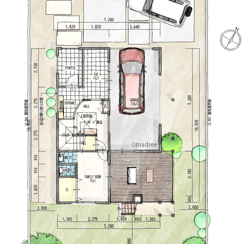 眺望良い2階で生活を完結、屋外階段から愛犬もストレスなく昇降できる家