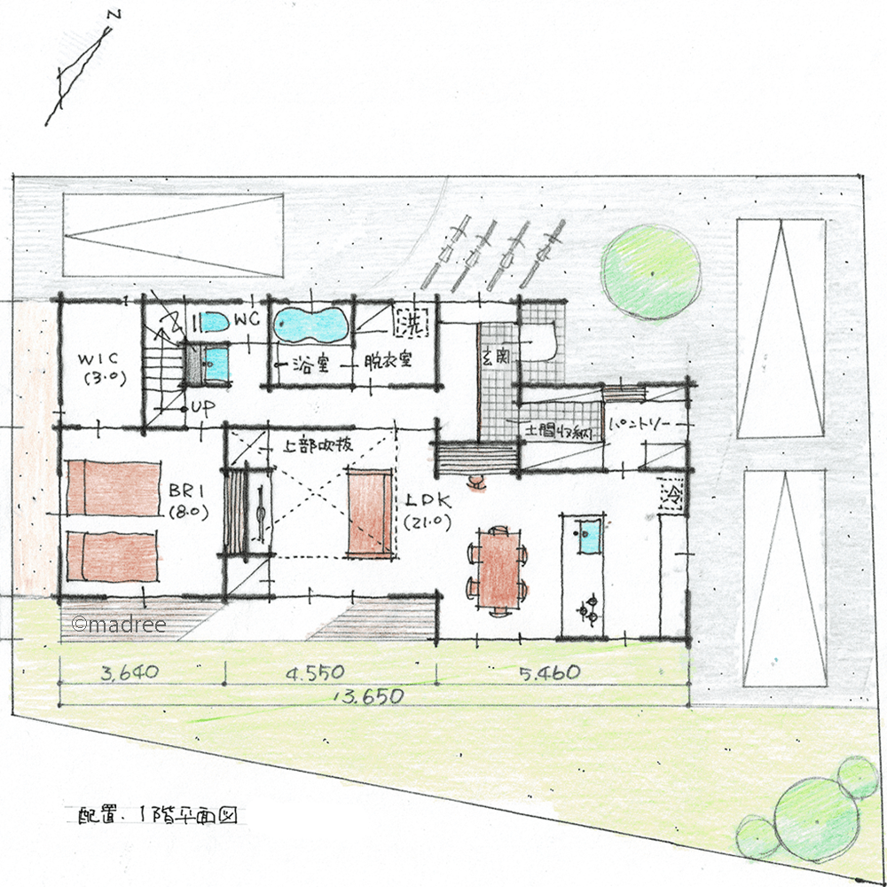 玄関直結パントリーでサッと片付く、セカンドライフ見据えた1階生活完結型の二世帯住宅