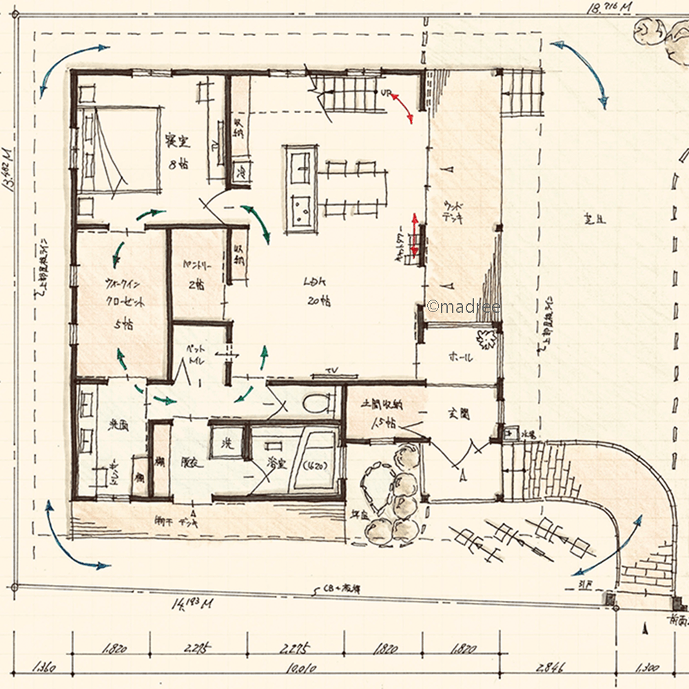 海外風のホテルライクな暮らし、日当たり良いLDKが家族とペットの憩いの場になる家