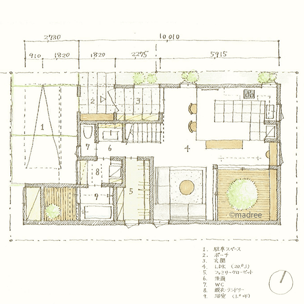 毎日の過ごし方に変化をつける、床の段差を生かして奥行きや広がりを楽しむ家