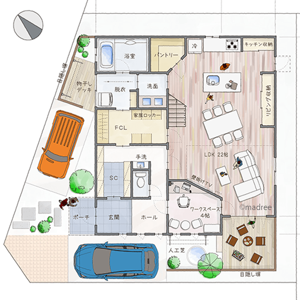 ファミクロと家族ロッカー経由の帰宅動線で、身も心もすっきり整う片付け上手の家