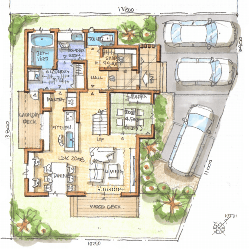 共働きに嬉しいスムーズな回遊動線、風の抜ける爽やかなLDKで家族時間を過ごす家