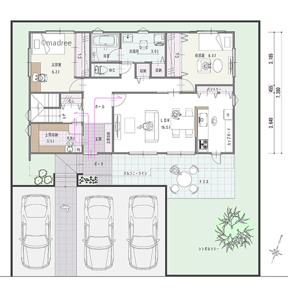 介護も子育ても互いに助け合う、生活音に配慮した程よい距離感の二世帯住宅