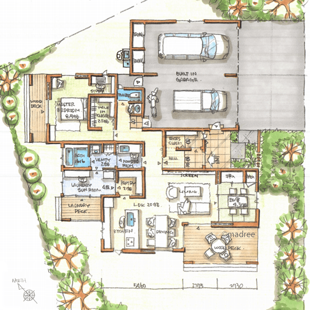 ゆとりある衣食住で心も体も休まる、太陽の光をたっぷり取り込んだ里山の家