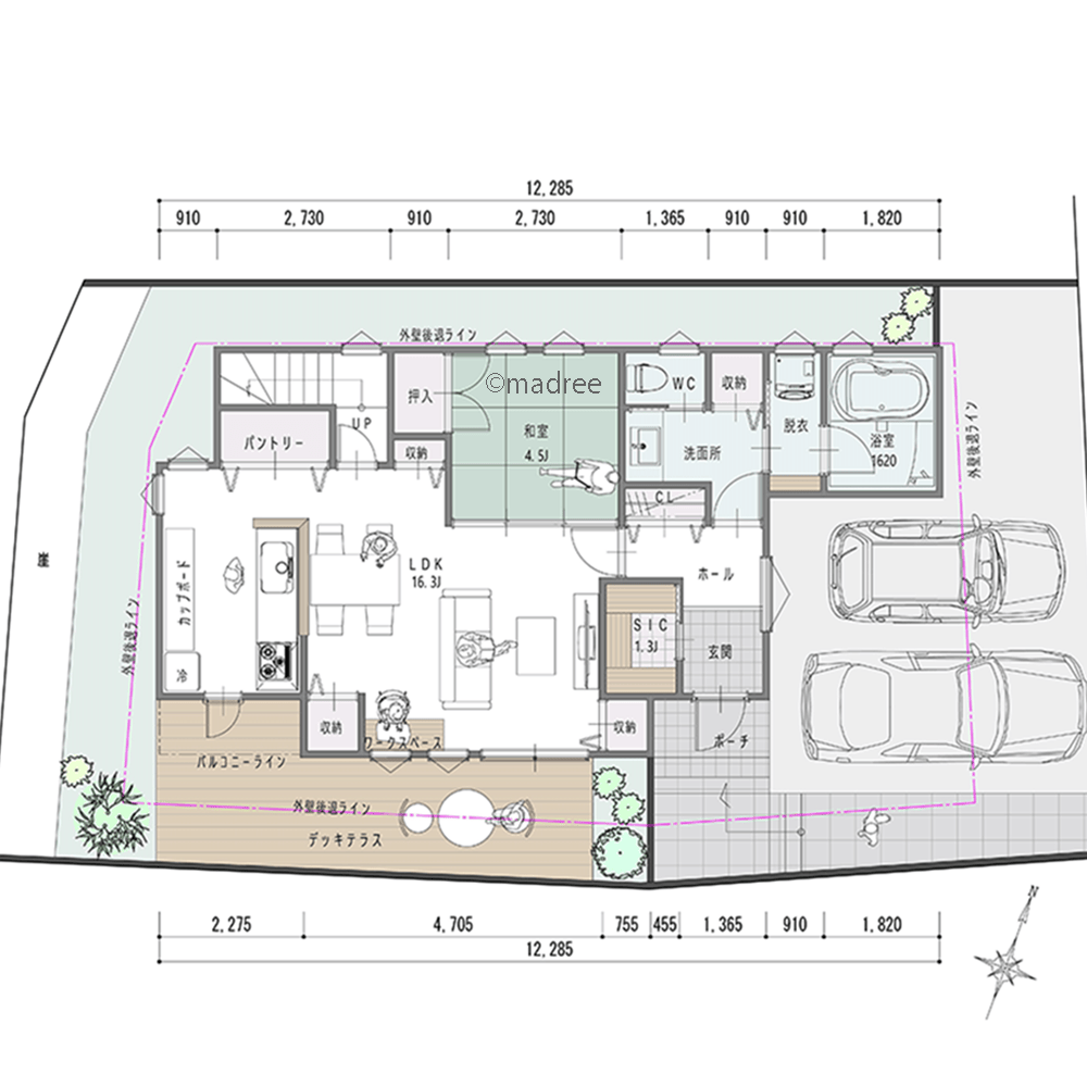 一人ひとり好きなことをして過ごせる、家族がなんとなく集まる陽だまりリビングの家
