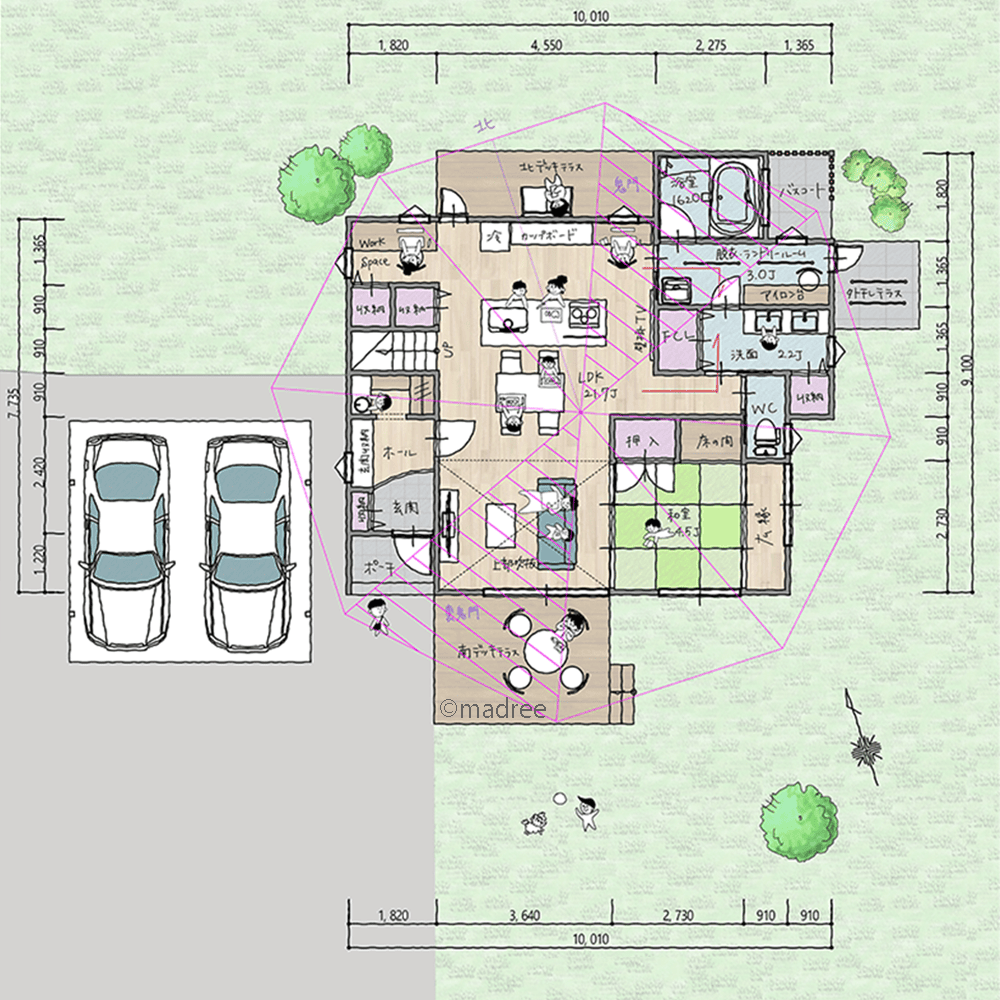 光と風を四方からたっぷり取り込む、自然の力活かしたパッシブデザインの家