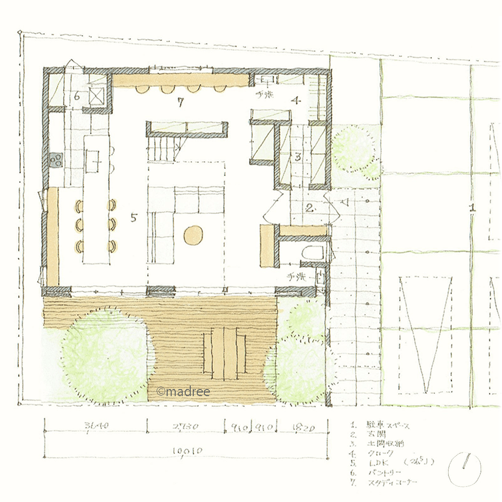 料理動線と洗濯動線を完全に分けて、家事分担が楽にできる共働きに嬉しい家