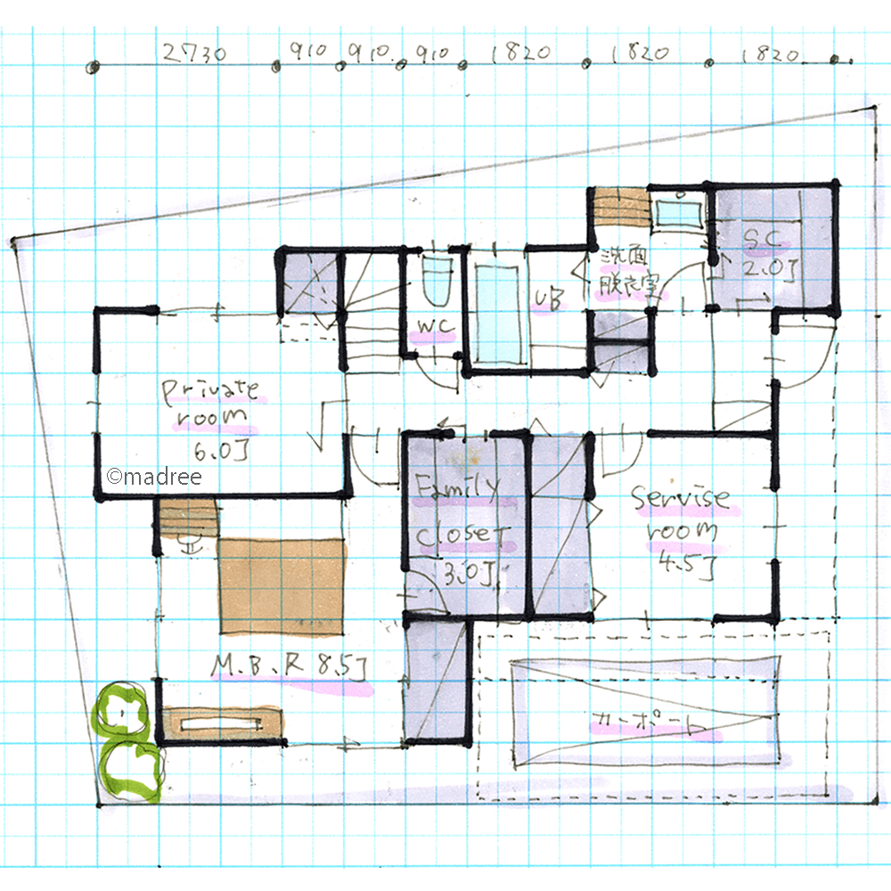 2階リビングが暮らしの中心、生活感隠して空間広く見せる家
