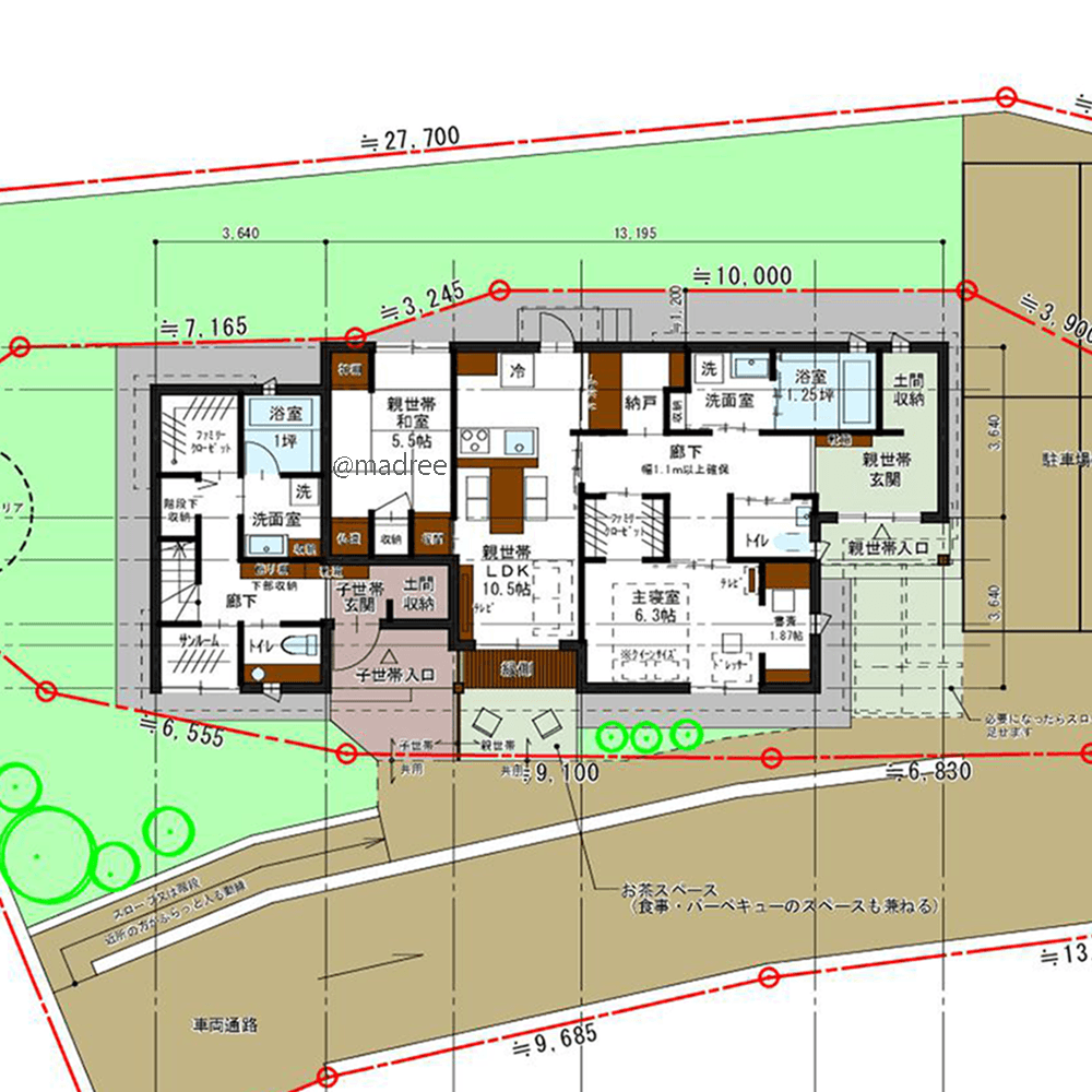 ご近所さんがふらりと寄りたくなる、大自然の中の温かみある二世帯住宅