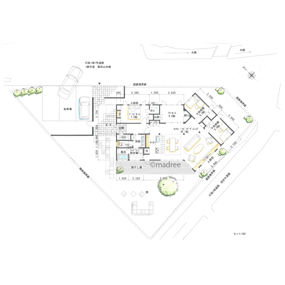 変形地をうまく活用、富士山の景色楽しむ平屋