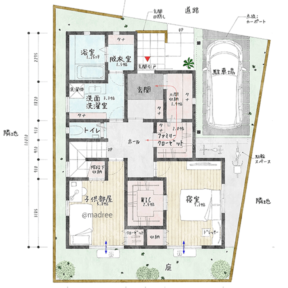 屋外空間で気軽に寛ぐ、2階LDKと繋がる快適インナーバルコニーのある家