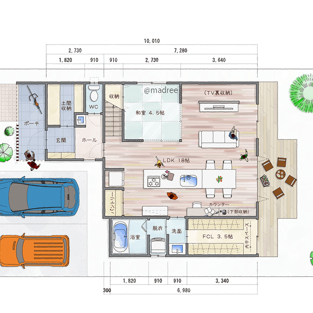 旅先で感じるようなくつろぎ空間、非日常感をもたらすアウトドア好きの家