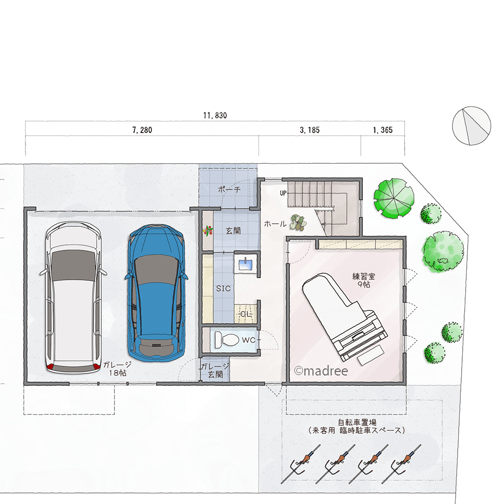 ダイナミックな吹抜で家族つながる、開放感とプライバシー両立の家