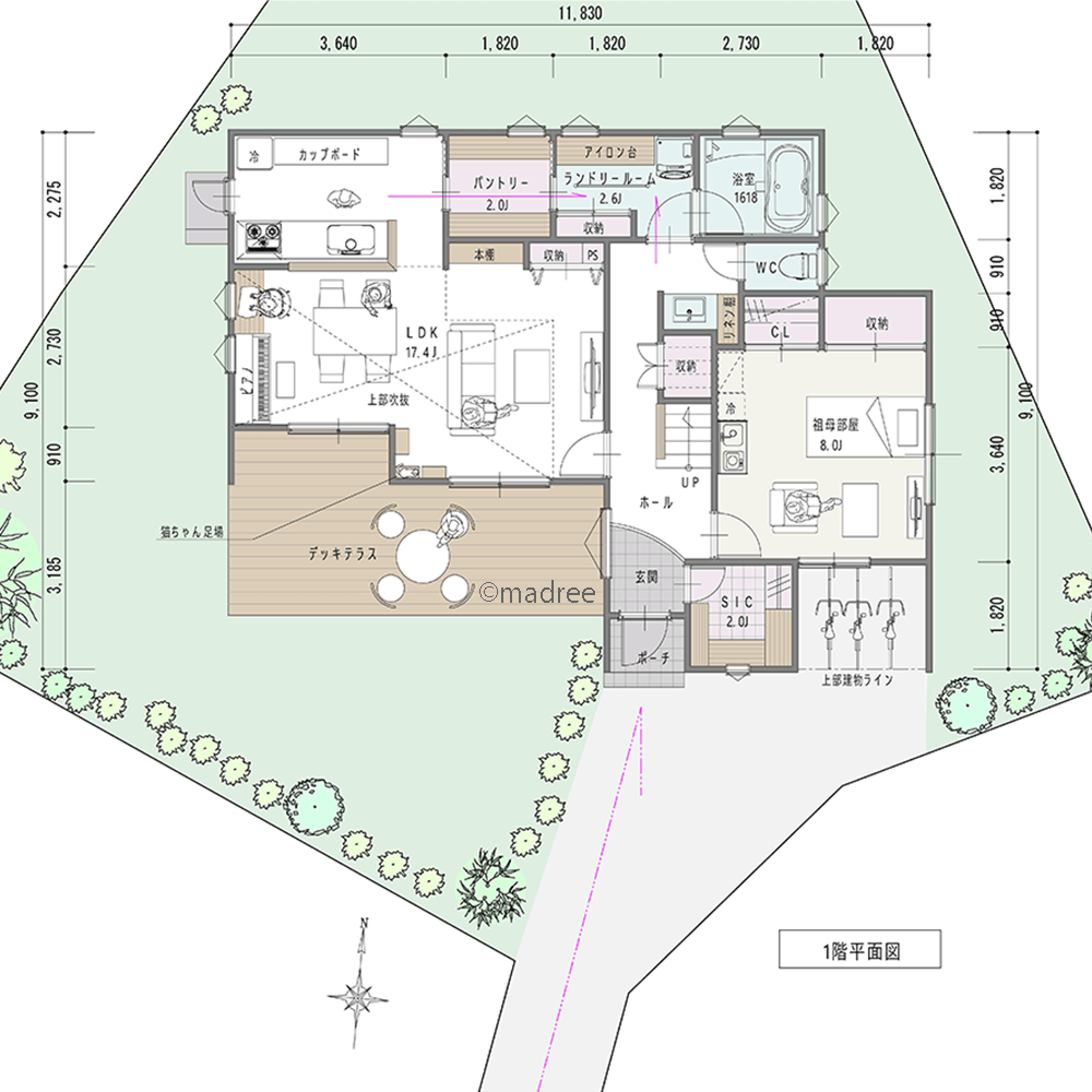 自分時間はパーソナルスペースで、お互いが気を使わない距離で生活を楽しむ二世帯住宅