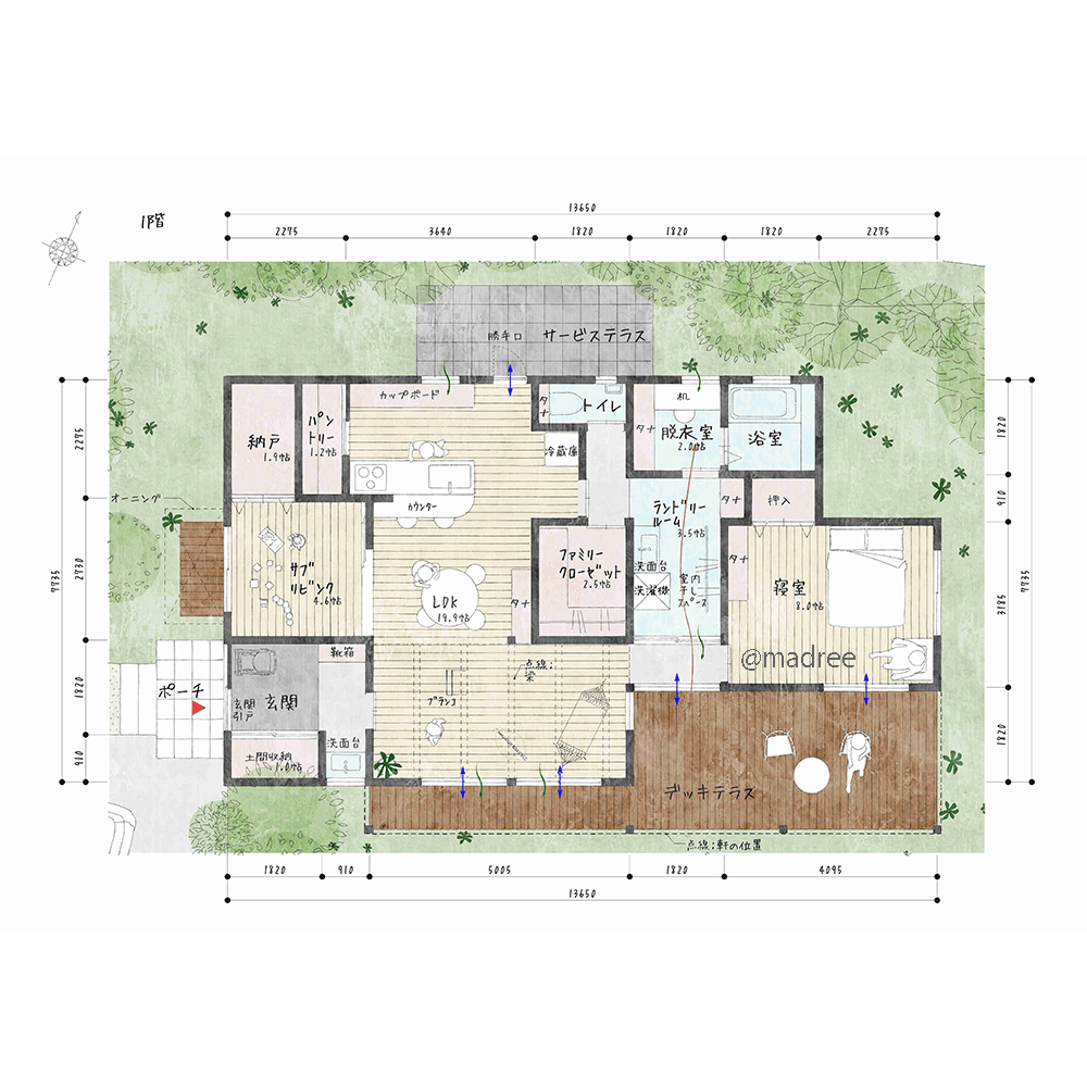 光と風が心地よく抜ける、別荘のような緑の借景で日々癒される平屋