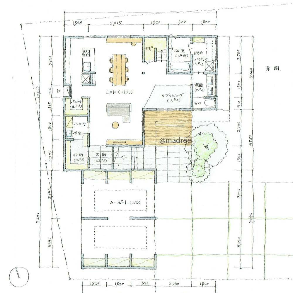 家族感じるオープンな空間、メリハリのあるLDKで開放的に過ごす家