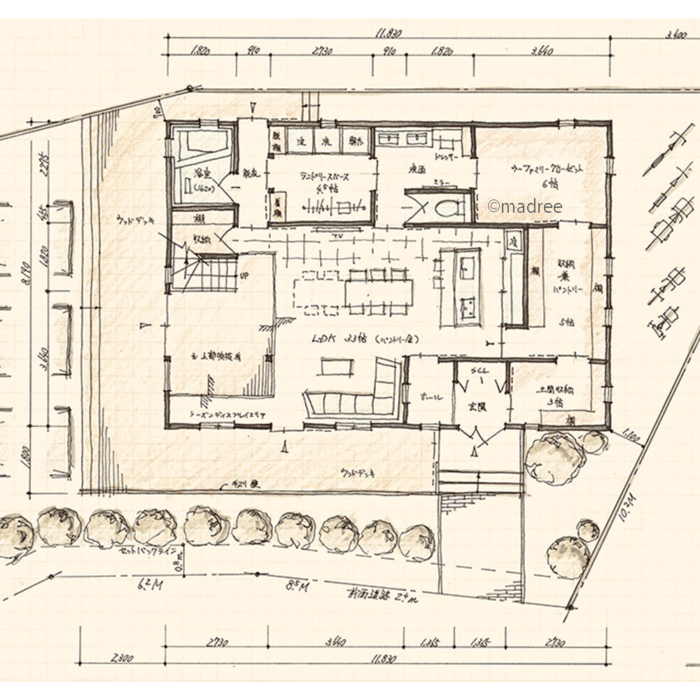 おしゃれなダウンフロアで家族つながる、生活感を隠す整う収納のある家
