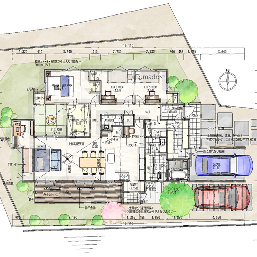 緑を取り込む癒しの空間、家中の窓から屋外の四季を楽しむ平屋
