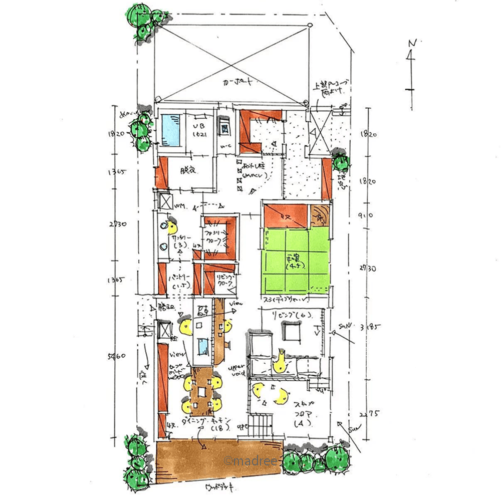 スキップフロアや雲梯で好奇心育む、子ども達が心身ともに成長できる家