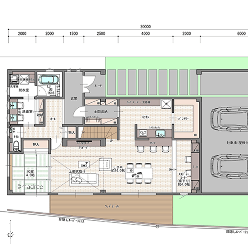 広々と明るいLDK中心に生活を繋ぐ、帰省中の家族もゆったり過ごせる家