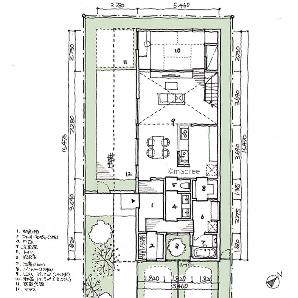 大きな吹抜と大窓で縦横に空間広がる、光と風が心地良い在宅ワーカーの家