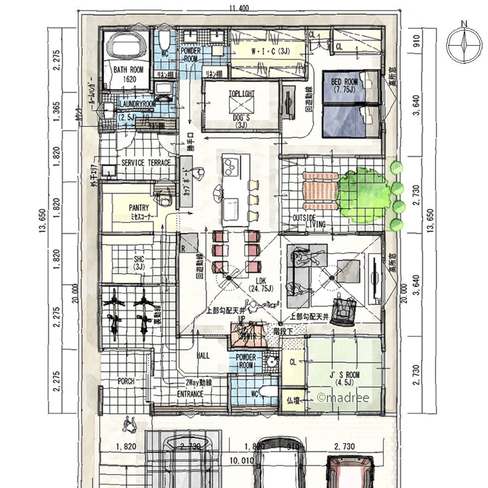 老後を愛犬と快適に過ごす、動物アレルギーでも安心なペット専用部屋のある平屋