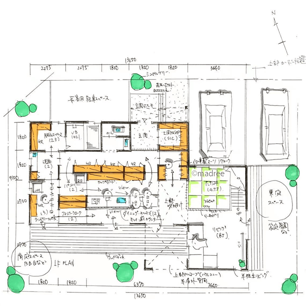 陽当たり良い庭で楽しい週末を過ごす、家事も屋外も回遊動線で繋がりのある家