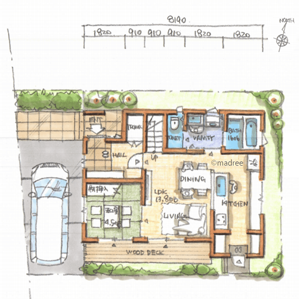 外の視線気にせずのびのび過ごす、光と緑が溢れる大人だけの家