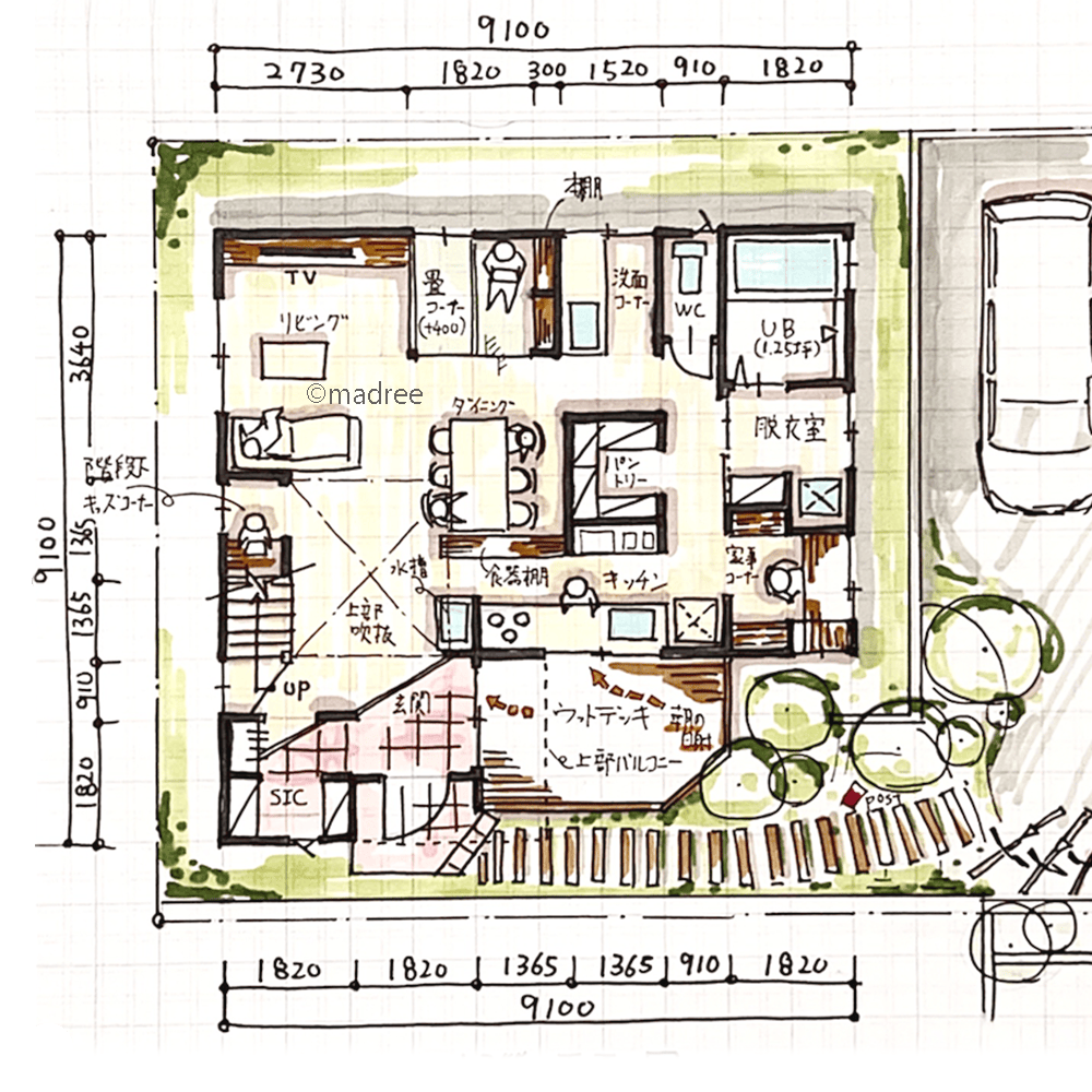 １日太陽の動きを感じる、視線が外に抜けて心地良い家