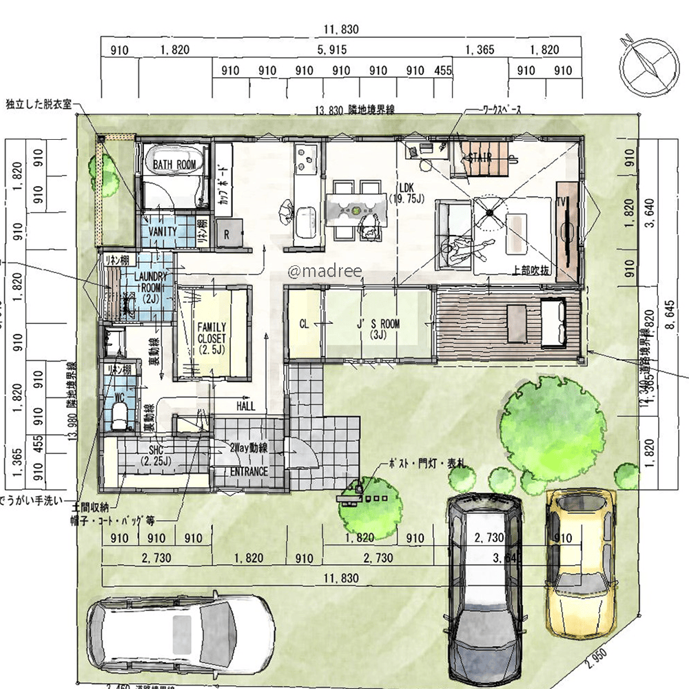 玄関からのスムーズ動線で家事負担を軽減、開放的なLDKで過ごす家族時間の増える家